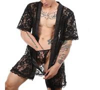Générique String Sexy de Pute Tanga Homme Sexy Sexe Masculin Sexy évidé Long Cardigan Maille Rue Respirant Manches Courtes Hommes Homme Manga (S)