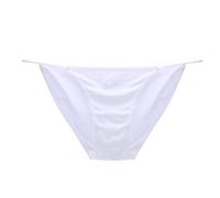 Générique Strings Et Tangas Femme String Sexy Chic Ficelle Culotte en Dentelle sous-Vêtements Slip Taille Très Haute Culottes Basse Italienne Soie Extensible Hipster (Blanc,M)