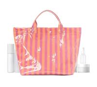 Générique Striped Tote Handbag - Waterproof Glossy Pool Bag for Travel Use | PVC Coated Fabric Large Capacity Carryall with Zipper Closure, Lightweight Shoulder Tote for Summer Beach Gym Shopping Bag