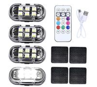 Générique Strobe Light - With Remote Control Wireless Led Lamp, Type-c Charging Car Strobe Lights Kit, Rechargeable Wireless Warning Beacon | Anti-collision Signal Flashing Flasher Assembly For Truck