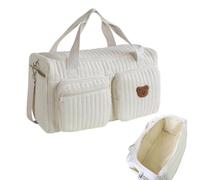 Générique Stroller Bag - Quilted Diaper Tote | Large Capacity Organizer | Multiple Zipper Pockets, Cotton Carry Design, Portable Storage Solution, for Travel Outings & Weekend Trips