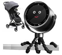 Générique Stroller Fan Rechargeable, 360° Rotatable Baby Fan with Flexible Tripod, Battery Operated Air Cooler for Crib, Car Seat, Bike, Treadmill, and Summer Outdoor Travel Use