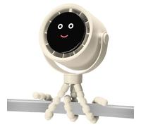 Générique Stroller Fan Rechargeable, Small Cooling Baby Accessory, 360° Rotatable Battery-Operated Cooler, Quiet Portable Design for Summer Use in Crib, Car Seat, Bike, Treadmill, Stroller