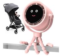 Générique Stroller Fan Rechargeable Small Cooling Fan, 360° Rotatable Battery Operated Air Cooler for Baby Stroller Crib Car Seat Bike Treadmill Desk Summer Outdoor Travel Gadgets and Accessories