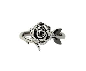Générique Strong As Fuck Black Rose Self-Love Ring,Burned And Survived Self-Love Rings,Blooming Black Rose Ring, Inspirational Gifts for Women Friends (6)
