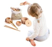 Générique Strumenti per Contenitori Sensoriali - Giocattoli Bambini Set Di 8 Palette in Legno E Pinze Legno, Giocattolo L'apprendimento Motorio 3 Anni Su