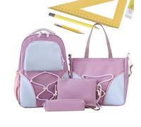 Générique Student Backpack - 4 Pièces Sacs Messager | Grand Sac Capacité Avec Trousse Crayon Pour Fournitures Scolaire Université Cours Quotidien Adolescents Voyage Courses W nd