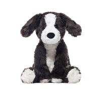 Générique Stuffed Animal, Dog Plush, Adorable Black and White Soft Huggable Toy for Kids, Girls, Boys, Family, Sleep Companion, Birthdays, Holidays, 9.45 inches Sitting