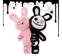 Générique Stuffed Bunny | 11.02 inches Two-Headed Horror Toy | Plush Rabbit with Floppy Ears Cuddly Stuffy Animal for Boys Girls Bedroom Car Decor Easter Christmas Halloween Birthday