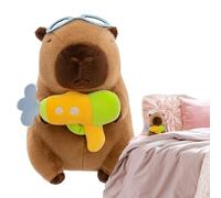 Générique Stuffed Capybara Plush Toy, Soft Cuddly Animal Doll with Swimwear Outfit, Portable Decorative Companion for Kids and Adults, Home Car Bedroom Birthday Christmas Graduation Gift 9.84 inches