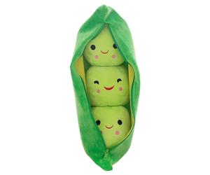 Générique Stuffed Pea Pod Plush Toy | Cute Cartoon Plant Cuddle Snuggle Doll | Soft Comfortable Pea Figure with Face Expression for Kids Hugging Bedtime Playtime Nursery for Sweet Dreams and Cuddles