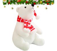 Générique Stuffed Polar Bear Plush - Cute Plush Animal Christmas Toy, Cuddly Polar Bear Wearing Scarf, PolarS Bears Stuffed Animal for Kids Girls Sofa Bedside Living Room Bedroom Nursery Home Holiday