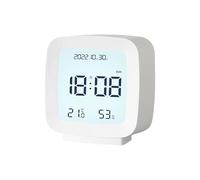Générique Sturdy Alarm Clock - Compact LED Clock ¦ Bedside Clocks with Voice Control, Battery Operated Clocks for Bedroom Display, Portable Timepiece, Digital Alarm for Living Room Decor