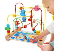 Générique Sturdy Wooden Bead Maze Toys for Toddler, Adorable Wood Roller Coaster Bead Maze Toy, Wooden Toys for Toddler, Sensory Track Play Table Toy for Boys, Girls Age 1-3 Years Old