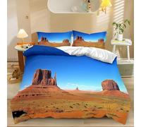 Générique Style Anime Mont Fuji Fleurs De Cerisier Housse de Couette Bleu 240 x 260 cm, Parure de Lit Enfant, Housse de Couette en Microfibre avec Fermeture Éclair + 2 Taies d'oreiller 65x65 cm