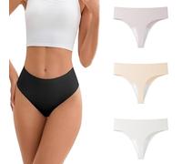 Générique Styledchic Invisible Thong Ambarwear Thong No Camel Toe Seamles Thongs for Women All-Day Breathable Comfort (3PCS/C,TG)
