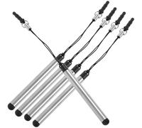 Générique Stylet Capacitif pour Écran Tactile 5pcs en Métal et Plastique Sensibilité Élevée pour Téléphones et Tablettes Argentés