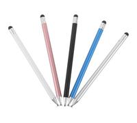 Générique Stylets pour Écrans Tactiles Doubles Pointes pour Smartphones et Tablettes, Ensemble de 5 Pièces Polyvalent, Stylets Capacitifs Précis et Sensibles, Couleurs Noir Blanc Argenté