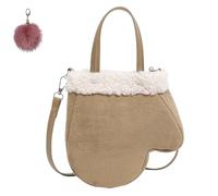 Générique Stylish Faux Lamb Wool Plush Handbag,Large Capacity Glove Shaped Crossbody,Winter Cute Retro Frosted Suede Leather Bag