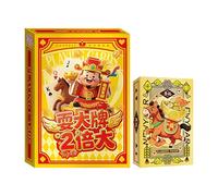 Générique Stylish Happy Lunar New Year Card - Year of The Horse Cards - Chinese Zòdiac Animal Greeting Card - Gold Foil Red 2026 Themed Tabletop Cards Game Set with Standard Size for Family Parties