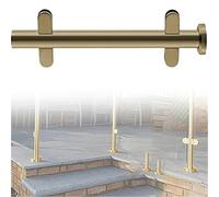 Générique Stylish Modern Glass Railing System - 90cm Height, Round Posts with Slots, No-Punch Metal Balustrades in Gold, Silver, Black for Elegant Indoor/Outdoor Partitions