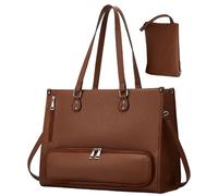 Générique Stylish PU Tote, Large Capacity Handbag, Laptop Carrier with Storage Pockets, Work Handbag for Tablet Book, Travel Tote with Versatile Style, Bag for Outdoor Business