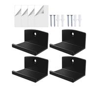Générique Stylish Record Shelf - Album Mount for Living Room | Acrylic Organizer with 4 Piece Set, Transparent Black White Colors, Wall Display for Picture, Comic, Book, Collectibles, Bookshelf