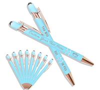 Générique Stylo à bille personnalisé avec gravure laser, stylo à bille avec stylet, ensembles avec 10/20/50/100, boîtier en différentes couleurs Bleu clair 10