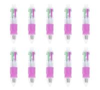 Générique Stylo à bille rétractable 4 couleurs, 10 pièces, petit stylo à bille multicolore, fournitures scolaires et de bureau pour étudiants multicolores