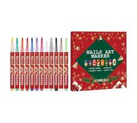Générique Stylo À Dessin Pour Ongles - 12 Pièces De Marqueurs De Manucure Doodle | Kit De Stylos À Pointe De Peinture Pour Dessin Simplifié, Pour Femmes Et Filles, Professionnelles Et Débutantes