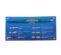 Générique Stylo à Plume à Manche en Bois Ensemble de Stylos de Calligraphie 6 Pointes Interchangeables Fournitures de Plume à Tremper pour Calligraphie Anglaise pour Étudiants pour Dessin