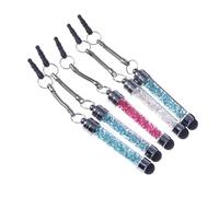 Générique Stylo à Strass Mini en Aluminium et Cristal 5pcs, Stylet Tactile pour Appareils à Écran Tactile, Design Luxueux, Ne Raye Pas, Portable en Poche ou Tablette Couleur Aléatoire