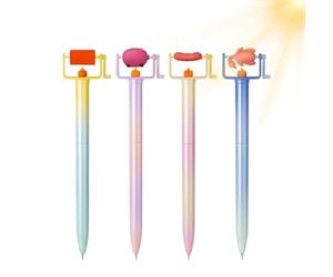 Générique Stylo Cartoon - 4 fournitures amusantes, mignonnes et originales,Stylo Gel Cartoon | pour bureau, table, salle de classe, université, écriture, journaling, étudiants, enseignants, ados