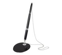 Générique Stylo de Comptoir Sécurisé en Acier avec Chaîne pour Banque | Stylo à Réception, Design Antivol et Gestion Pratique, Noir, pour Comptoirs et Bureaux D'accueil