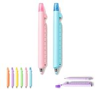 Générique Stylo multifonction 5-en-1 avec règle et embout tactile (#C) | Stylo multifonction : règle double unité, stylet tactile, surligneur, support pour téléphone et stylo d’écriture