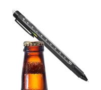 Générique Stylo Multifonction 9 En 1 Avec Lampe LED, Stylo De Chantier Avec Tournevis, Niveau, Règle Et Décapsuleur, Capuchon Tactile, Tournevis Cruciforme Et Plat, Support Pour Téléphone Portable