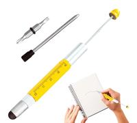 Générique Stylo Multifonction | Avec Règle Graduée Métallique Outil DIY 6 En 1 Polyvalent | Stylo à Bille Tournevis Et Perles | Pour Écriture Mesures Bricolage Peinture Bureau Et Atelier Réunion