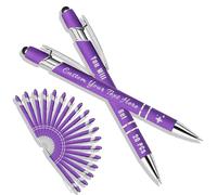 Générique Stylo Personnalisé avec Texte/Icône Gravé, Personnalisable 2-1 Stylo Multifonction avec Stylet, Multicolore, 20 Pièces