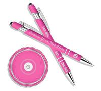 Générique Stylo Personnalisé avec Texte/Icône Gravé, Personnalisable 2-1 Stylo Multifonction avec Stylet, Multicolore, 100 Pièces