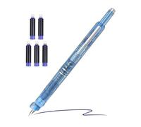 Générique Stylo Plume - Instrument d'Écriture avec 5 Cartouches d'Encre - Pointe Fine 0.38mm Idéal pour Prise de Notes Rédaction Croquis Calligraphie Fournitures de Bureau