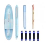 Générique Stylo-Plume Rétractable : 0,38 mm, Encre Bleue Et Noire, Corps du stylo de couleur, 5 cartouches D’encre Rechargeables écriture fluide. Stylo à pointe fine (bleu, Noir (non effaçable))