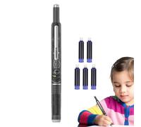 Générique Stylo Plume Rétractable,Instrument d'Écriture avec 5 Cartouches d'Encre - 0.38mm Pointe Fine Outil De Calligraphie Fournitures De Bureau Pour Esquisse Prise De Notes Rédaction Et Journal