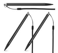 Générique Stylo Résistif Navigator Noir en Aluminium et Abs, Stylet Tactile Précis Compatible Écrans Résistifs, Lot de 3 avec Corde à Ressort Anti-Perte pour Tablette