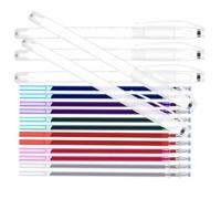 Générique Stylo Soluble L'eau pour Couture 12 Recharges Multicolores 5 Stylos Portables, Marqueurs D’écriture Précis pour Tissu, Effaçables, pour Marquage et Traçage en Couleur Aléatoire