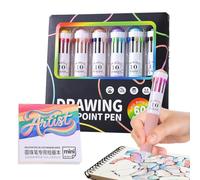 Générique Stylos Couleurs Multicolores Set 60 Couleurs 6 Pièces 10 CouleursPar Stylo Dessin Écriture Cahier Art École Bureau Croquis Encre Fluide Créatif Cadeau Ensemble