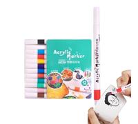 Générique Stylos de Coloration pour Verre - Marqueurs de Peinture Acrylique, Feutres Artistiques | Outils de Dessin Imperméables pour Personnalisation sur Roche, Bois, Porcelaine, Métal et Créations