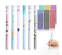Générique Stylos effaçables authentiques, stylos à bille pour, motif chat de 0,5 mm, conception d'écriture lisse, encre rechargeable robuste pour les étudiants en e bureau, garçons fille