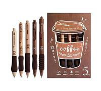Générique Stylos Gel 0,5 mm | Encre Noire Café Séchage Rapide 5 Pièces - Ensemble de stylos gel pour étudiants | Pour Bureau, Maison, École, Réunions, Adapté À La Prise De Notes, L'Écriture Et Le