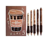 Générique Stylos gel rétractables | Encre Noire Café Séchage Rapide 5 Pièces | Stylos À Encre Gel Pour Étudiants | Pour Bureau, Maison, École, Réunions, Adapté À La Prise De Notes, L'Écriture Et Le