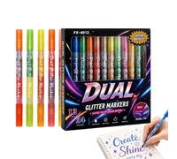 Générique Stylos Pailletés 12 Marqueurs Double Pointe Haute Pigmentation